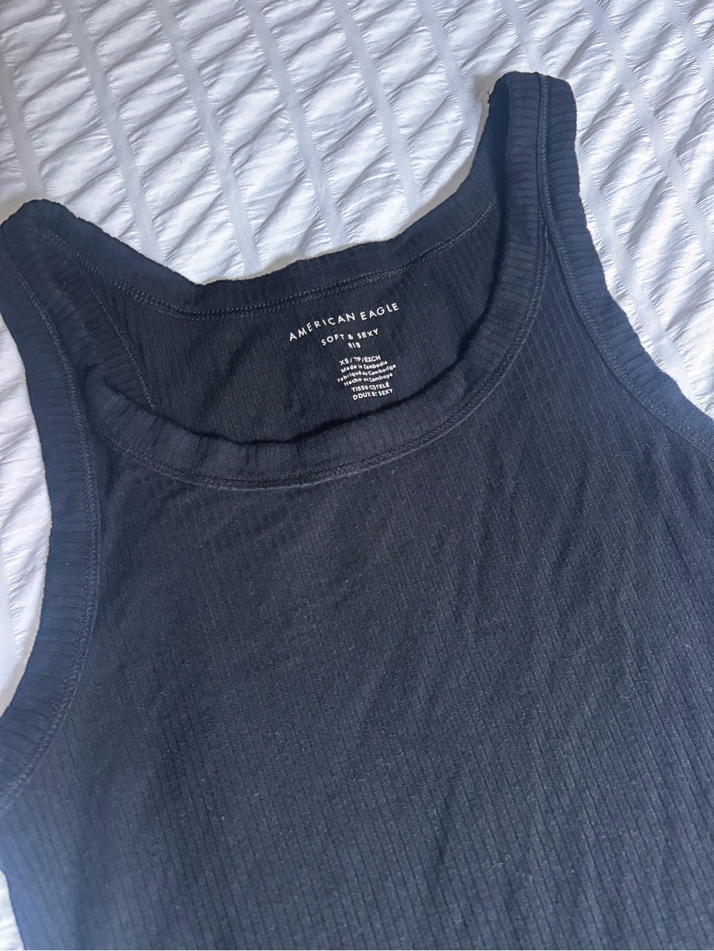 American Eagle Soft and Sexy Black Ribbed Tank Top. Fits s/m - Picture 5 of 5